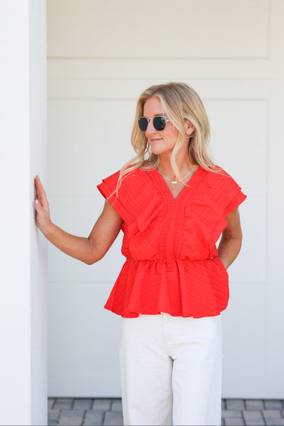 THML Amaryllis Peplum Top