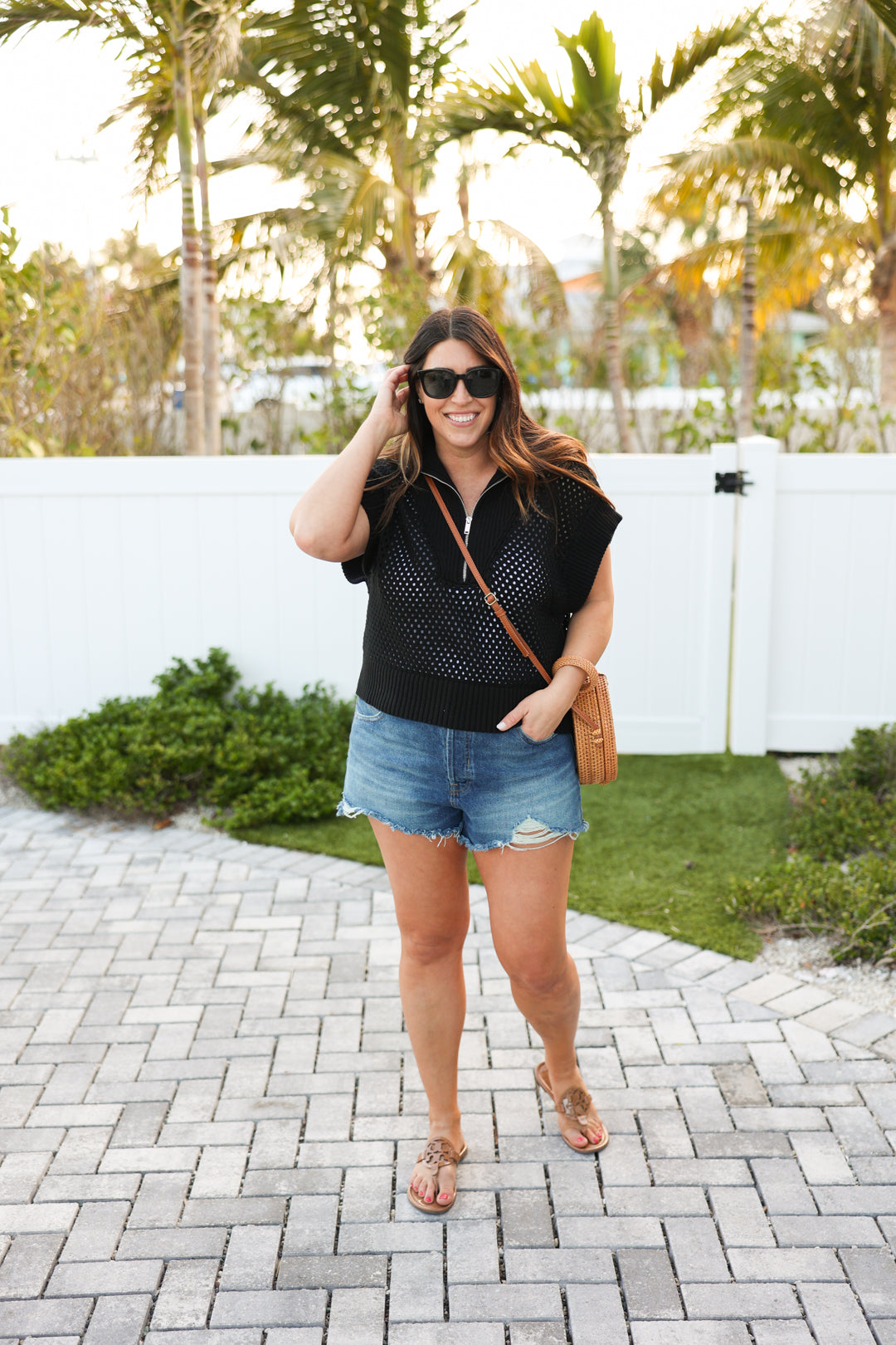 Jewel Crochet Cap Sleeve Jacket