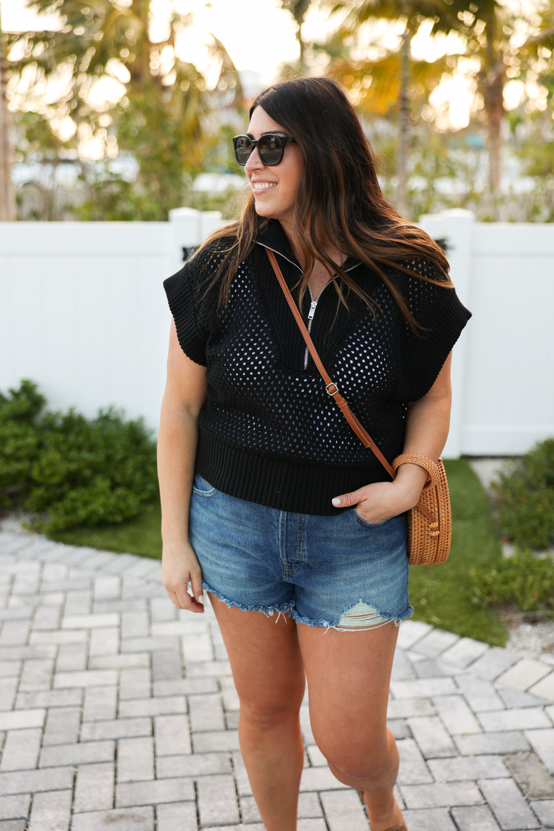 Jewel Crochet Cap Sleeve Jacket