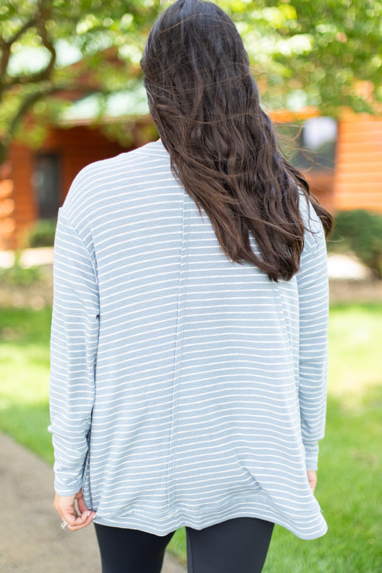 Hazel Chambray Slouchy Striped Top