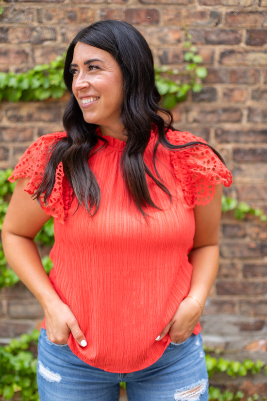 THML Marie Eyelet Ruffle Sleeve