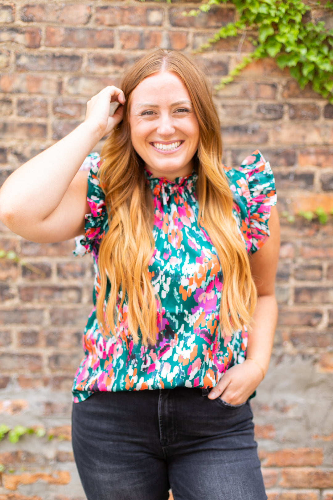 THML McKenna Sleeveless Ruffle Top