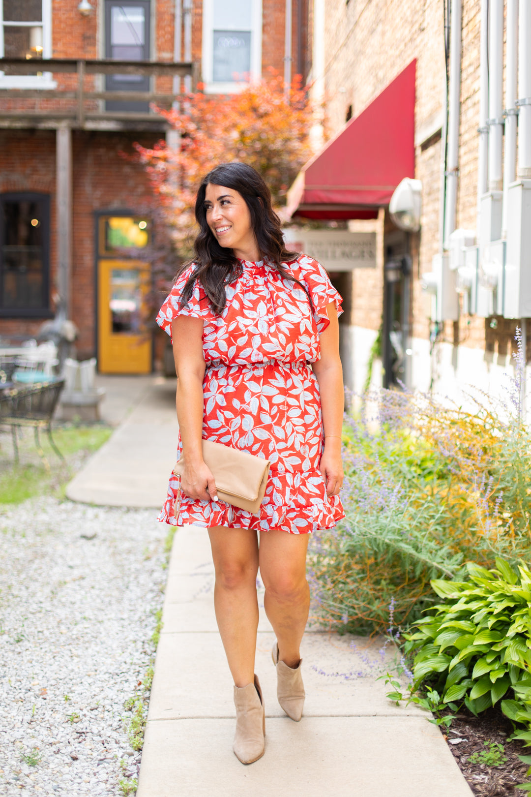 THML Lila Ruffle Mini Dress