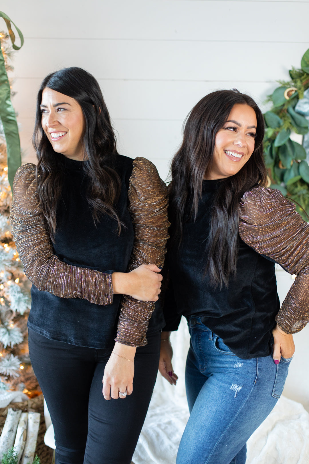 THML Shantel Textured Sleeve Top | FINAL SALE