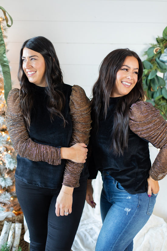 THML Shantel Textured Sleeve Top | FINAL SALE
