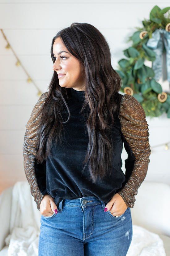 THML Shantel Textured Sleeve Top | FINAL SALE