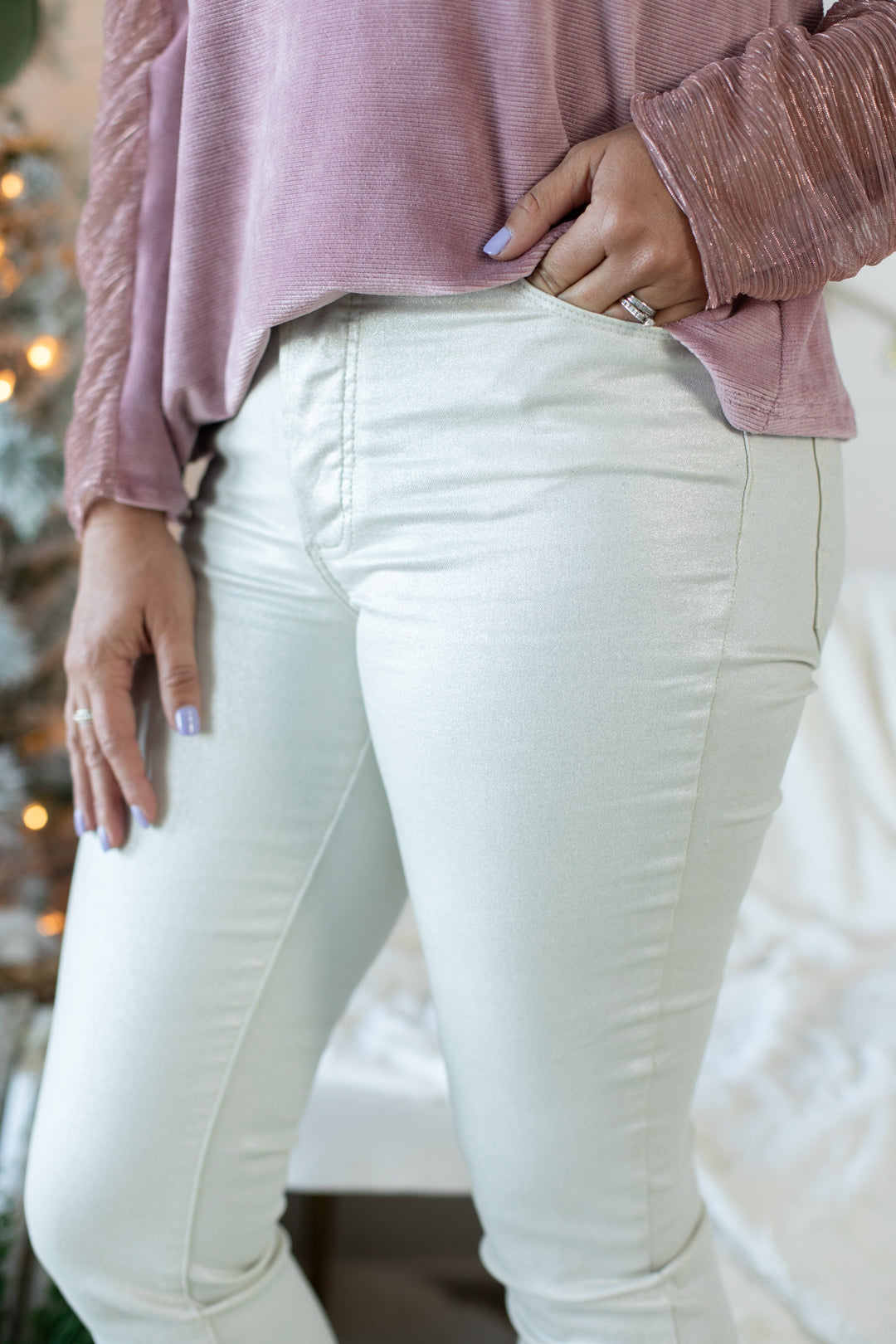 Kut from the Kloth Champagne Charlize Coated Pant | FINAL SALE