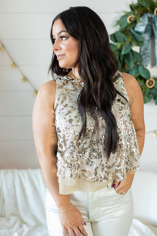 CeCe Sequin Layered Top | FINAL SALE