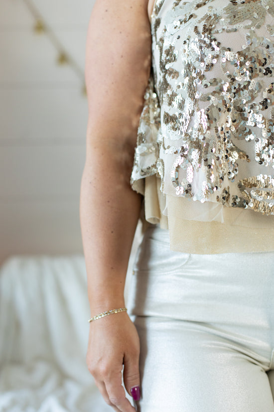 CeCe Sequin Layered Top | FINAL SALE