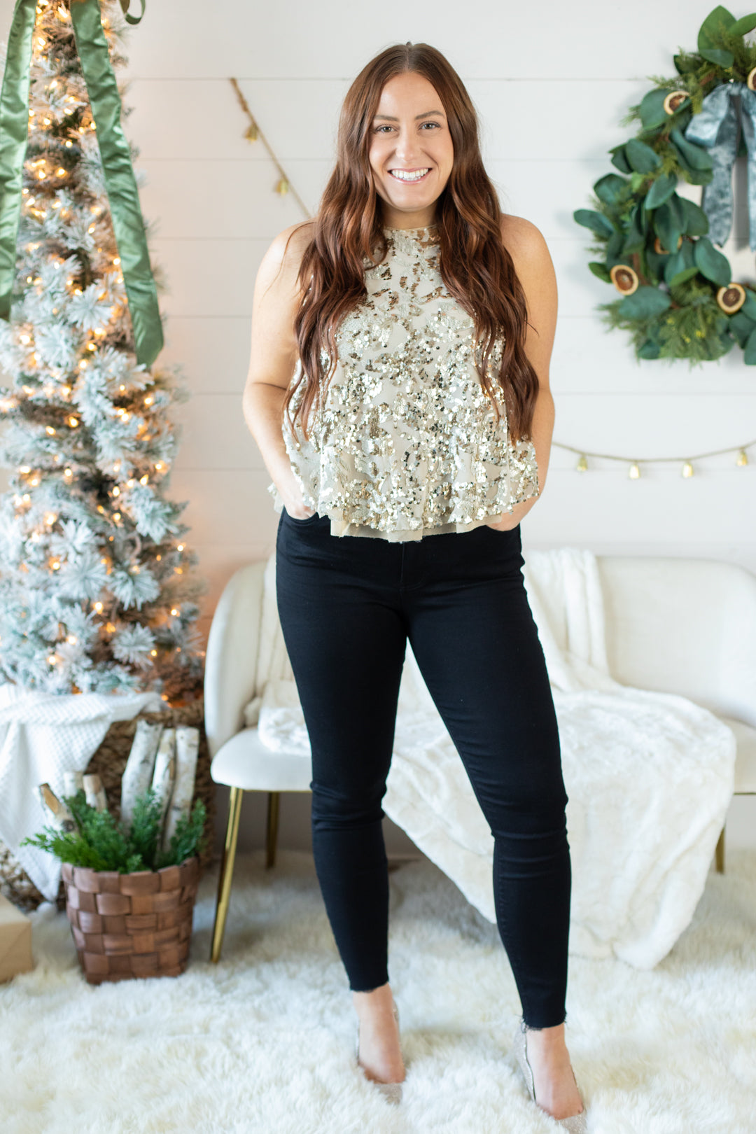 CeCe Sequin Layered Top | FINAL SALE