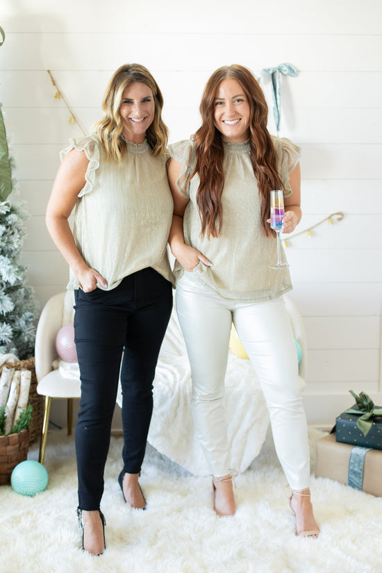 THML Shimmer Ribbed Top | FINAL SALE