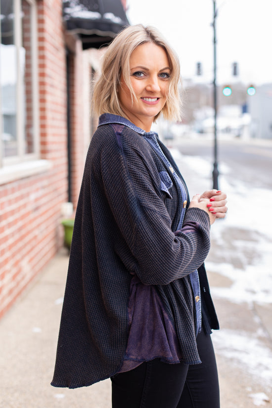 Slouchy Waffle Knit Jacket | FINAL SALE