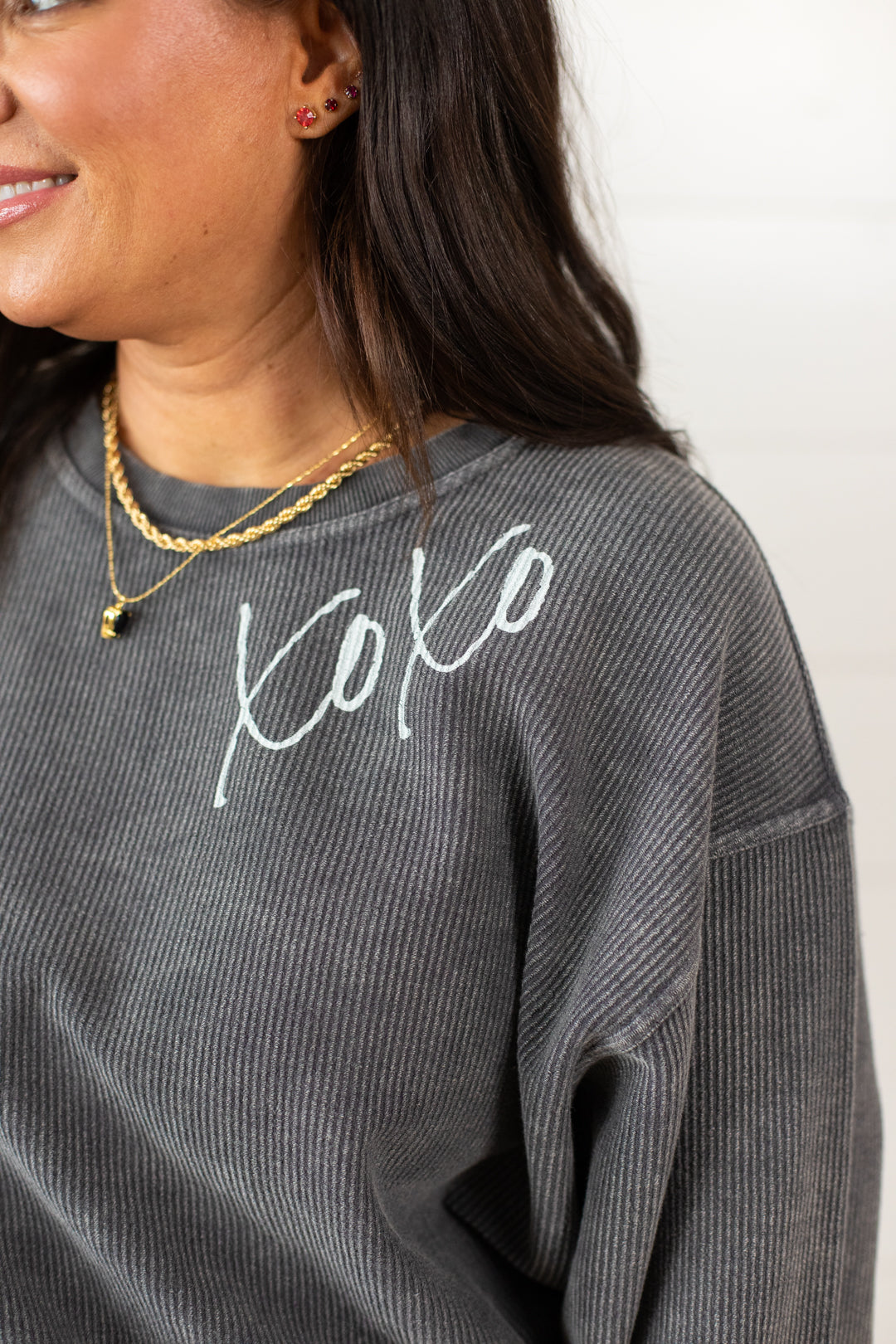 Load image into Gallery viewer, XOXO Thermal Vintage Pullover | FINAL SALE

