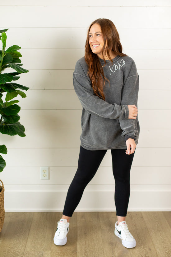 Load image into Gallery viewer, XOXO Thermal Vintage Pullover | FINAL SALE
