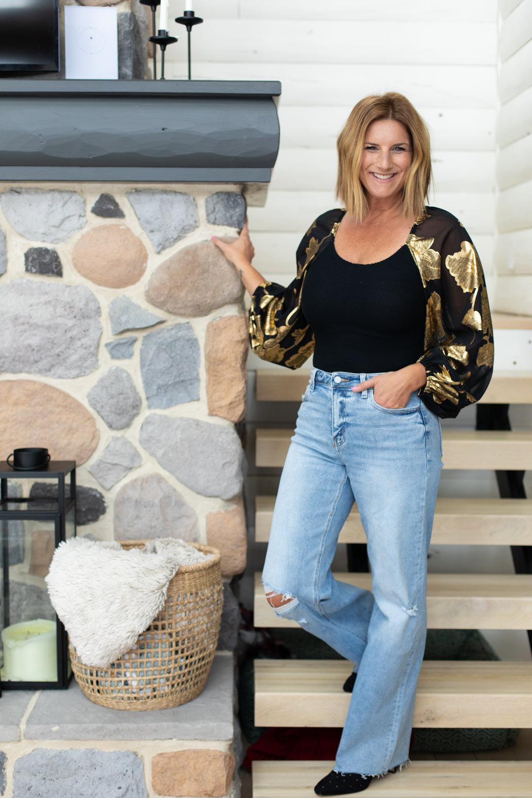 Traci Gold Floral Bodysuit | FINAL SALE