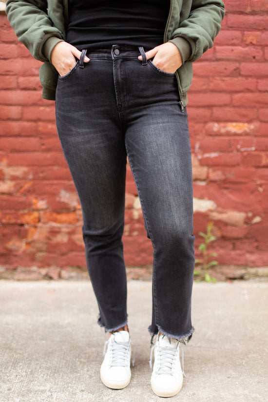 Flying Monkey Black Straight Crop Jeans