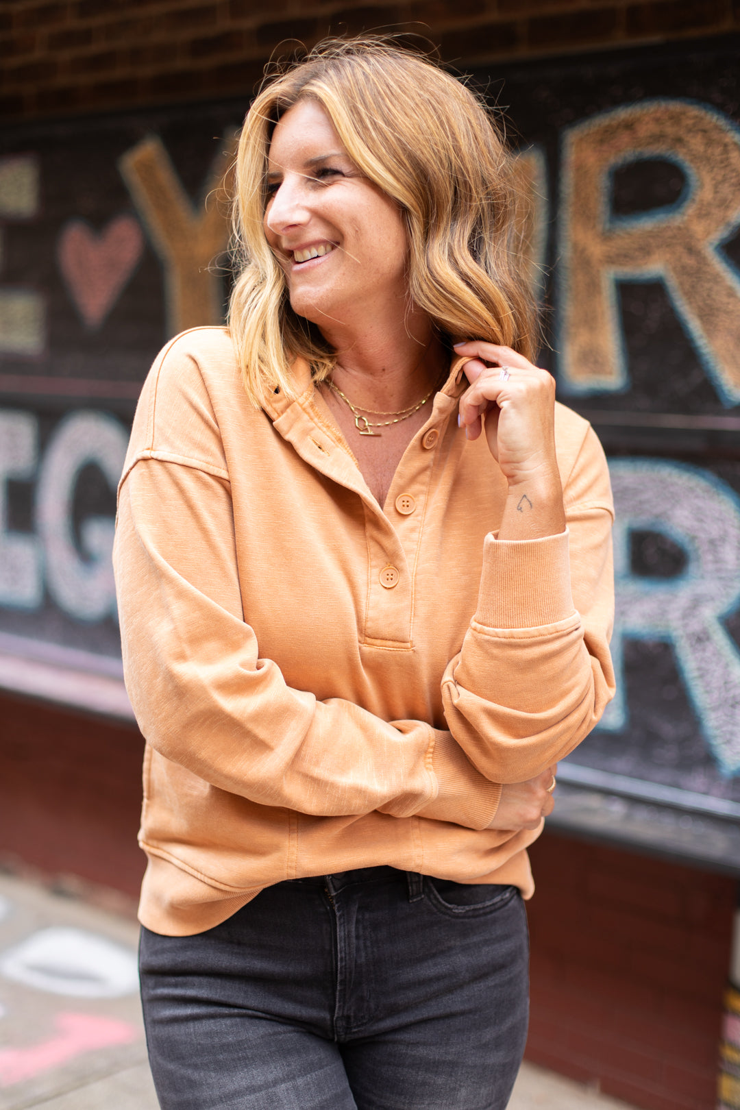 Thread & Supply Alora Button Front Pullover