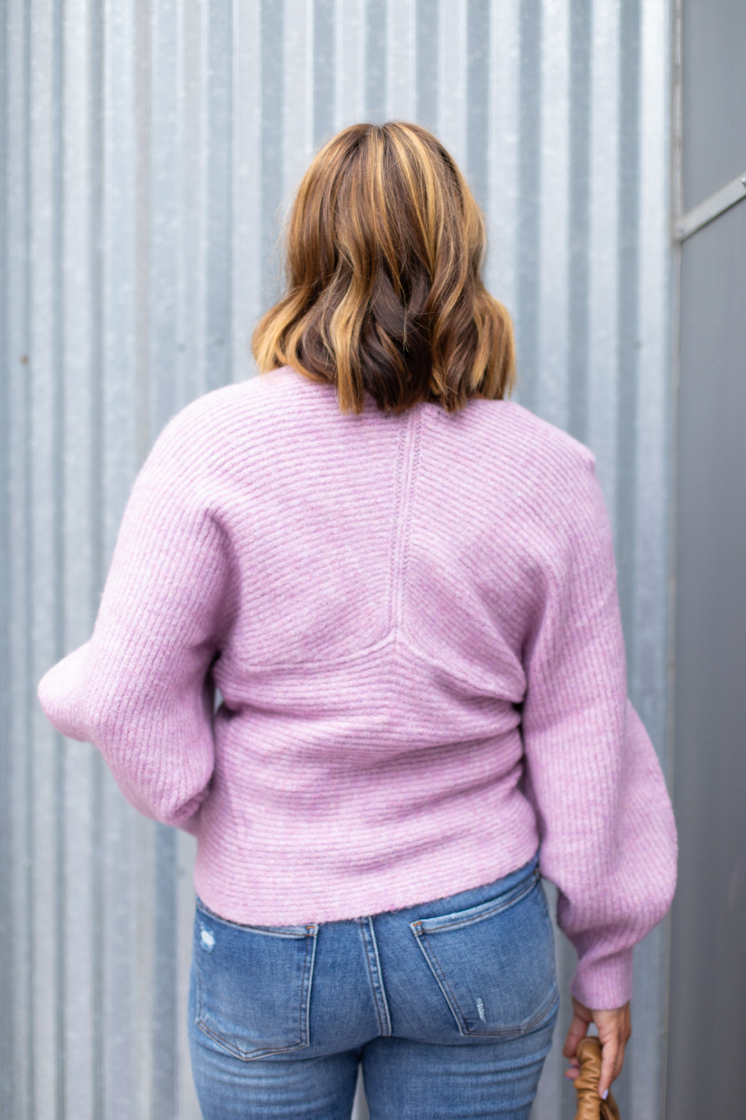 Callie Crossover Ribbed Sweater