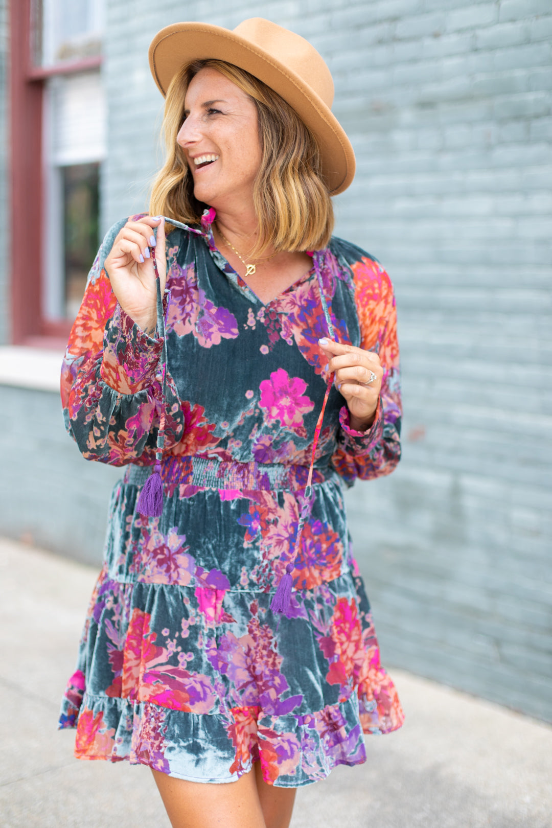 Kennedy Velvet Tiered Dress