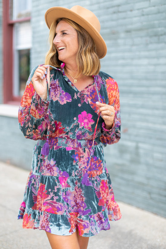 Kennedy Velvet Tiered Dress