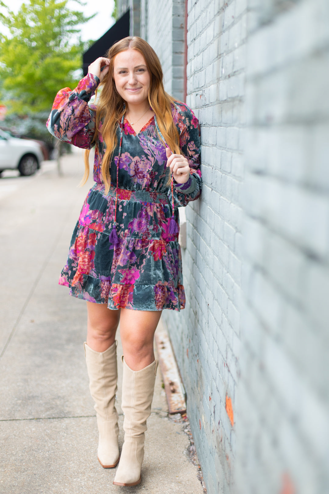 Kennedy Velvet Tiered Dress