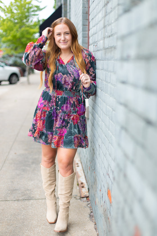 Kennedy Velvet Tiered Dress