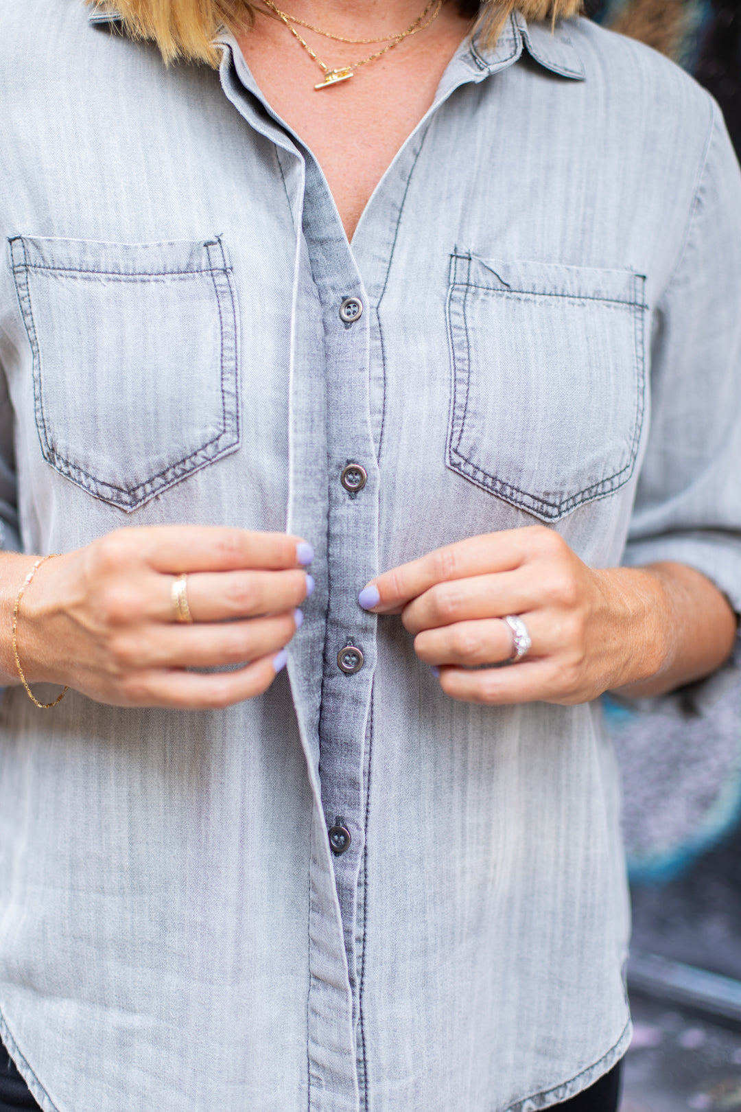 Hannah Gray Denim Button Up
