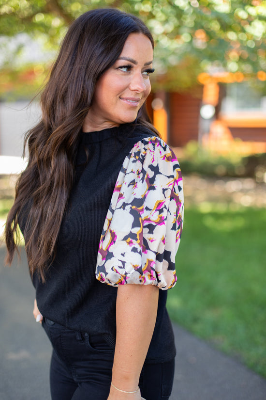 THML Abby Floral Sleeve Top