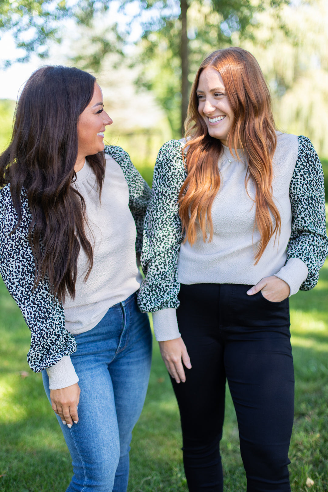 THML Nina Textured Leopard Print Top