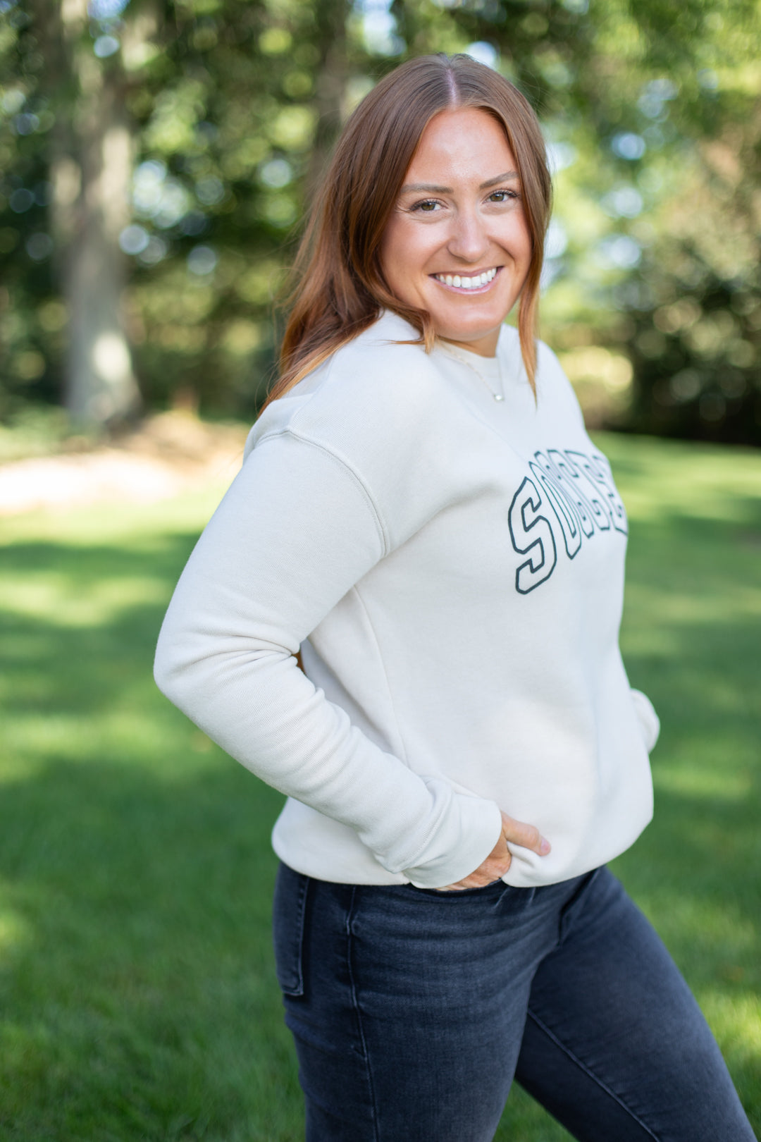 Embossed Puff Soccer Sweatshirt