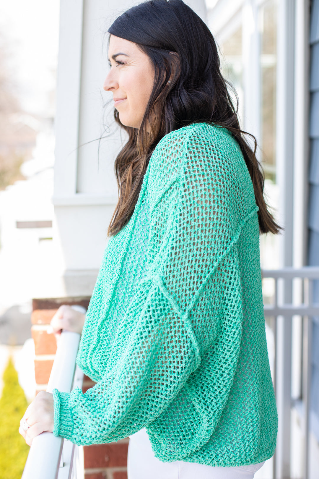 Isabella Bell Sleeve Crochet Sweater
