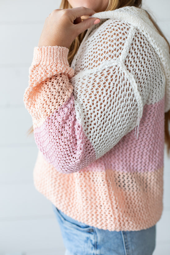 Sadie Hooded Crochet Sweater