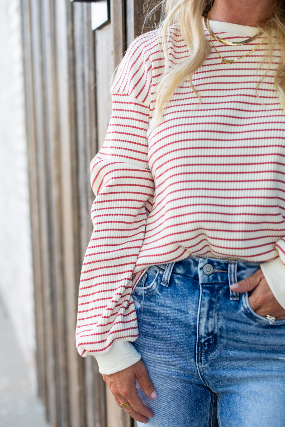Half Time Striped Long Sleeve