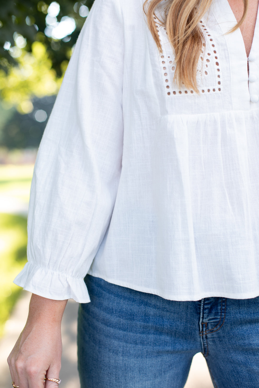 Whitley Eyelet Linen Top