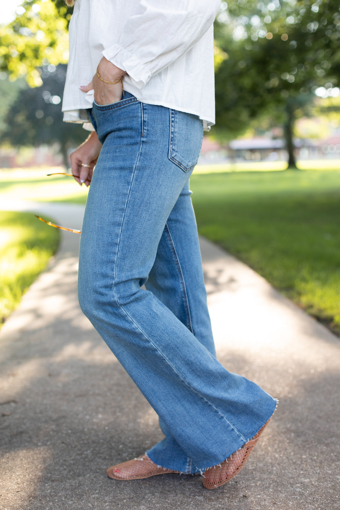 Kut from the Kloth Stella Raw Hem Flare - Hardworking
