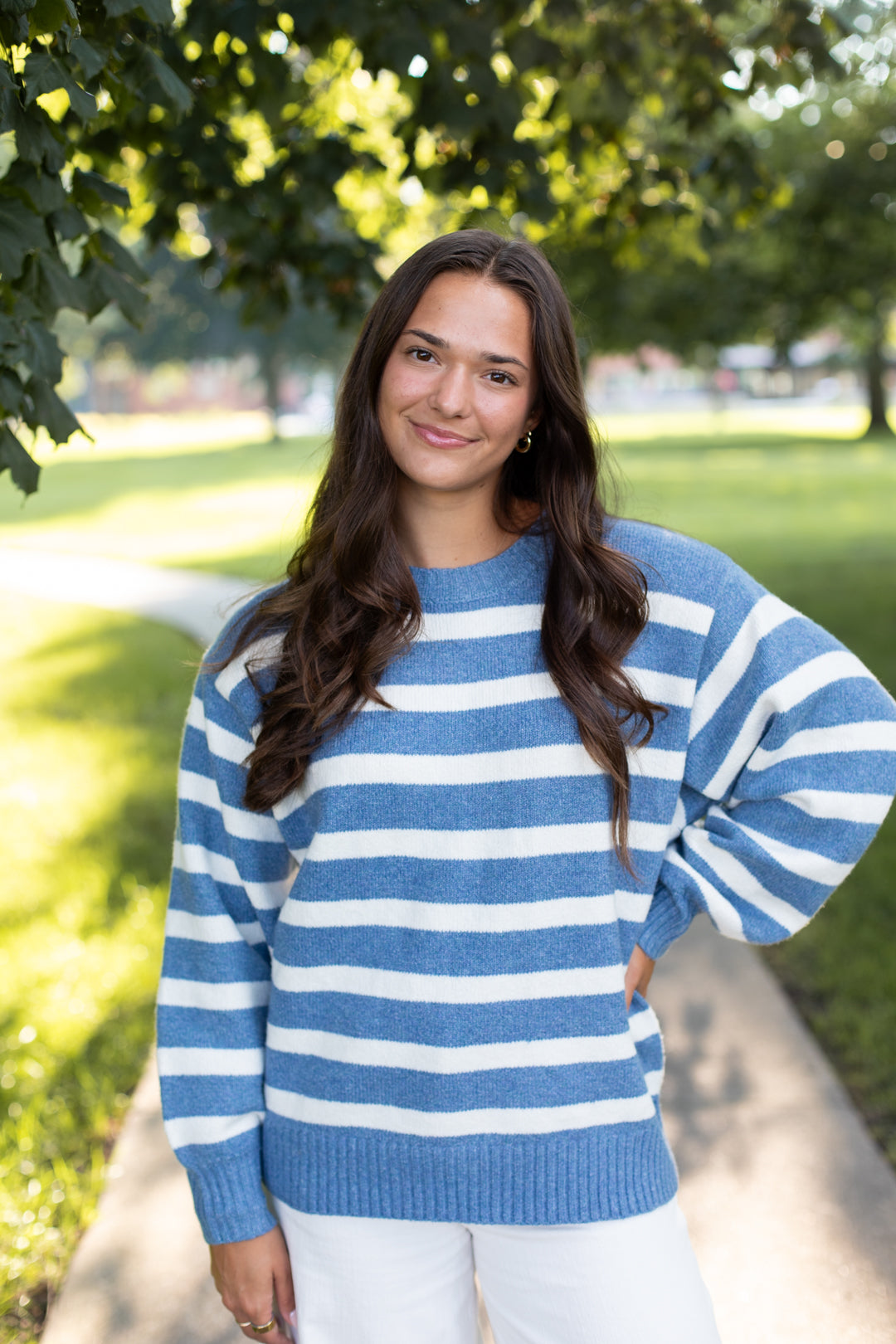 Brenna Striped Pullover