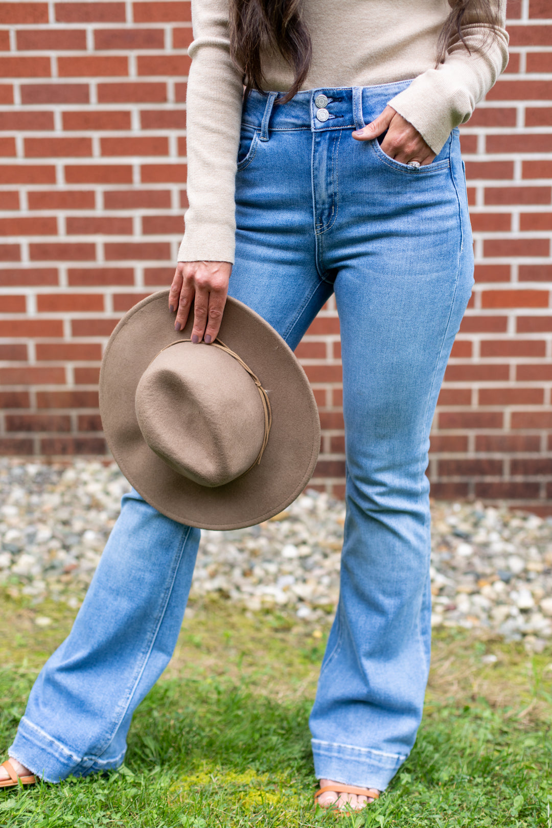 Vervet High Rise Full Length Flare Jeans