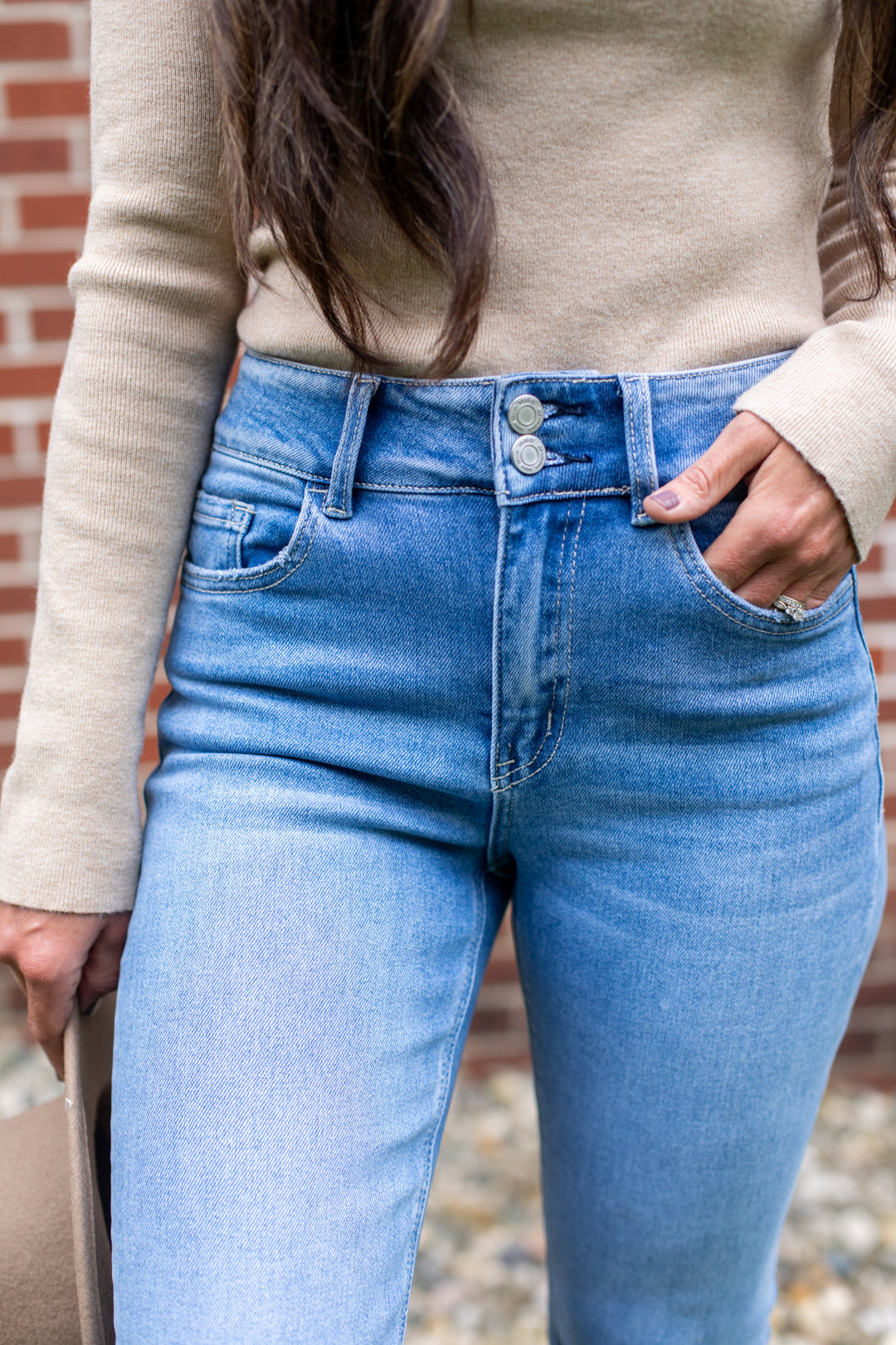 Vervet High Rise Full Length Flare Jeans