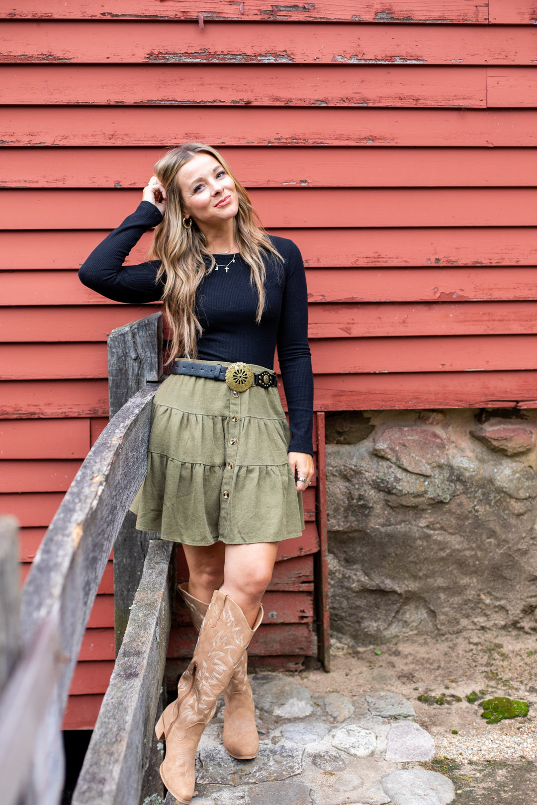 Mineral Washed Ruffle Skirt
