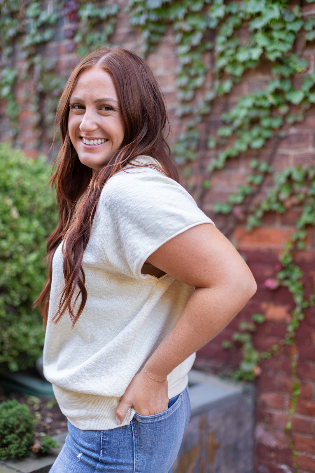 Daphne Cap Sleeve Banded Top