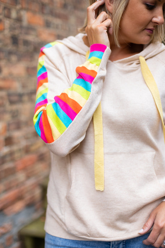 Colorblock Sleeve Hooded Pullover