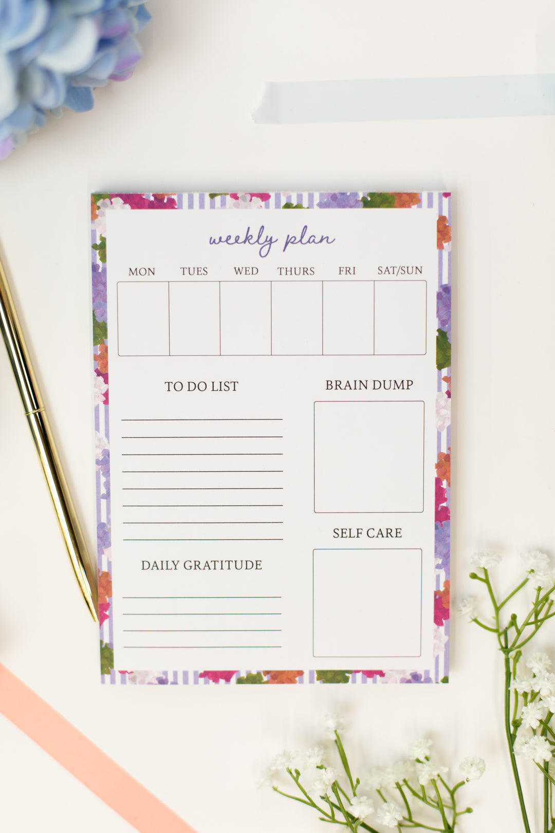 2024 Planner + Notepad Bundle: Hydrangeas