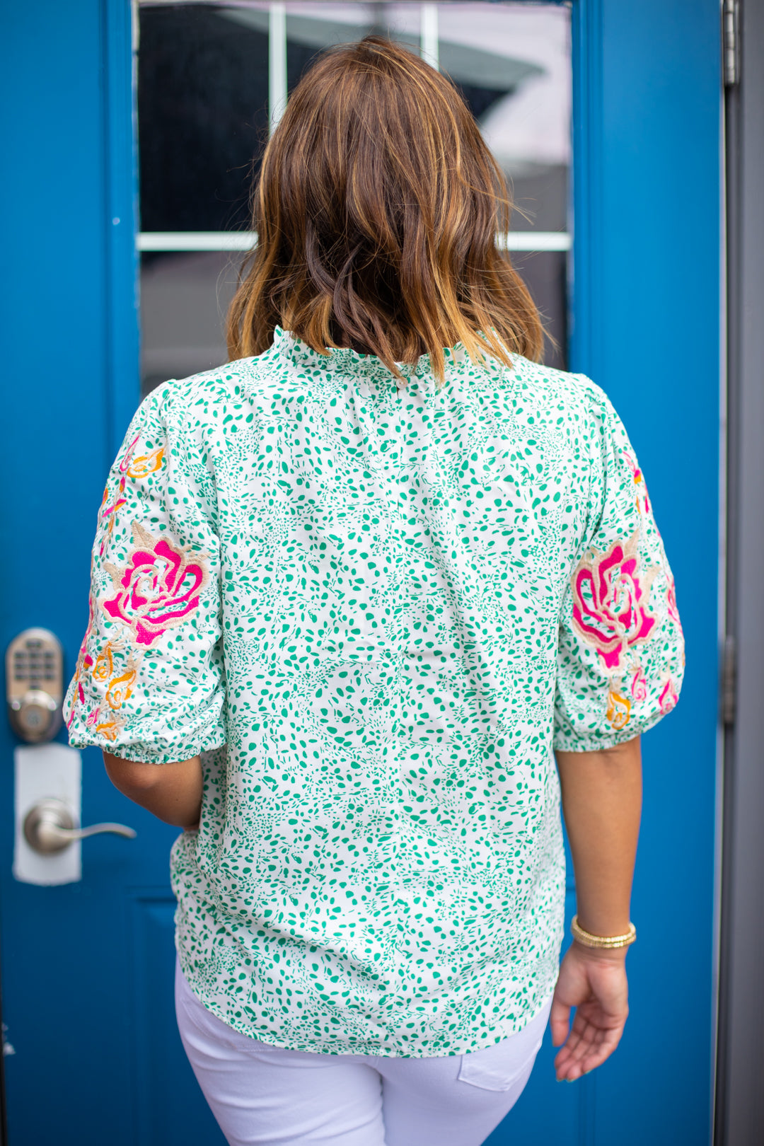 Chelsea Embroidered Sleeve Top