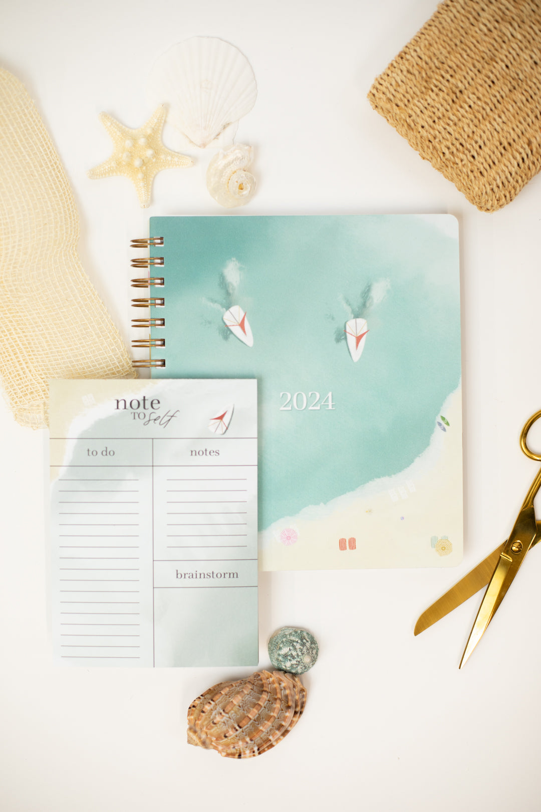 2024 Planner + Notepad Bundle: Seaside