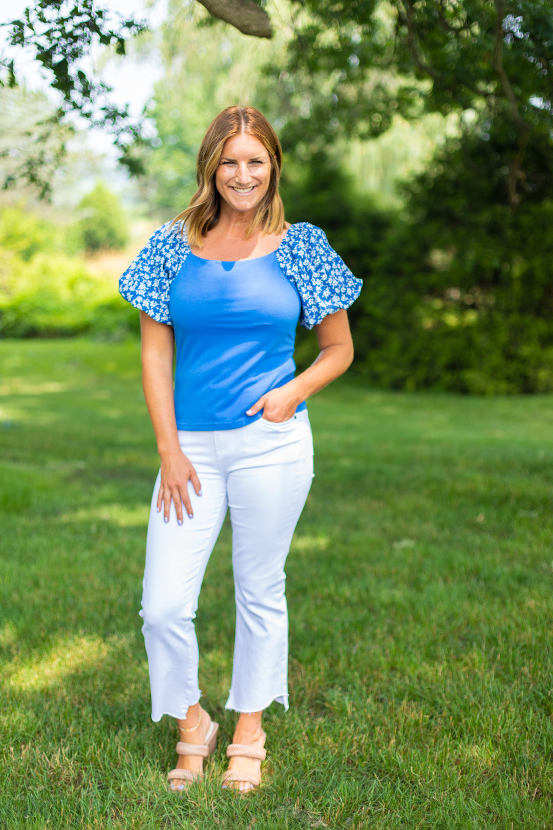 Printed Puff Sleeve Top | FINAL SALE
