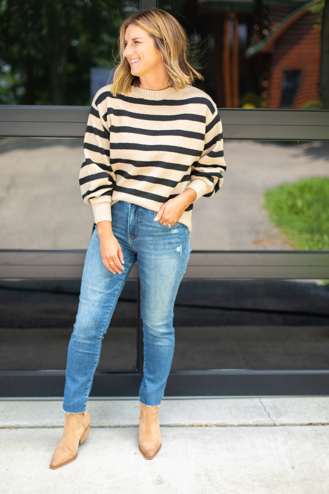 Brenna Striped Pullover