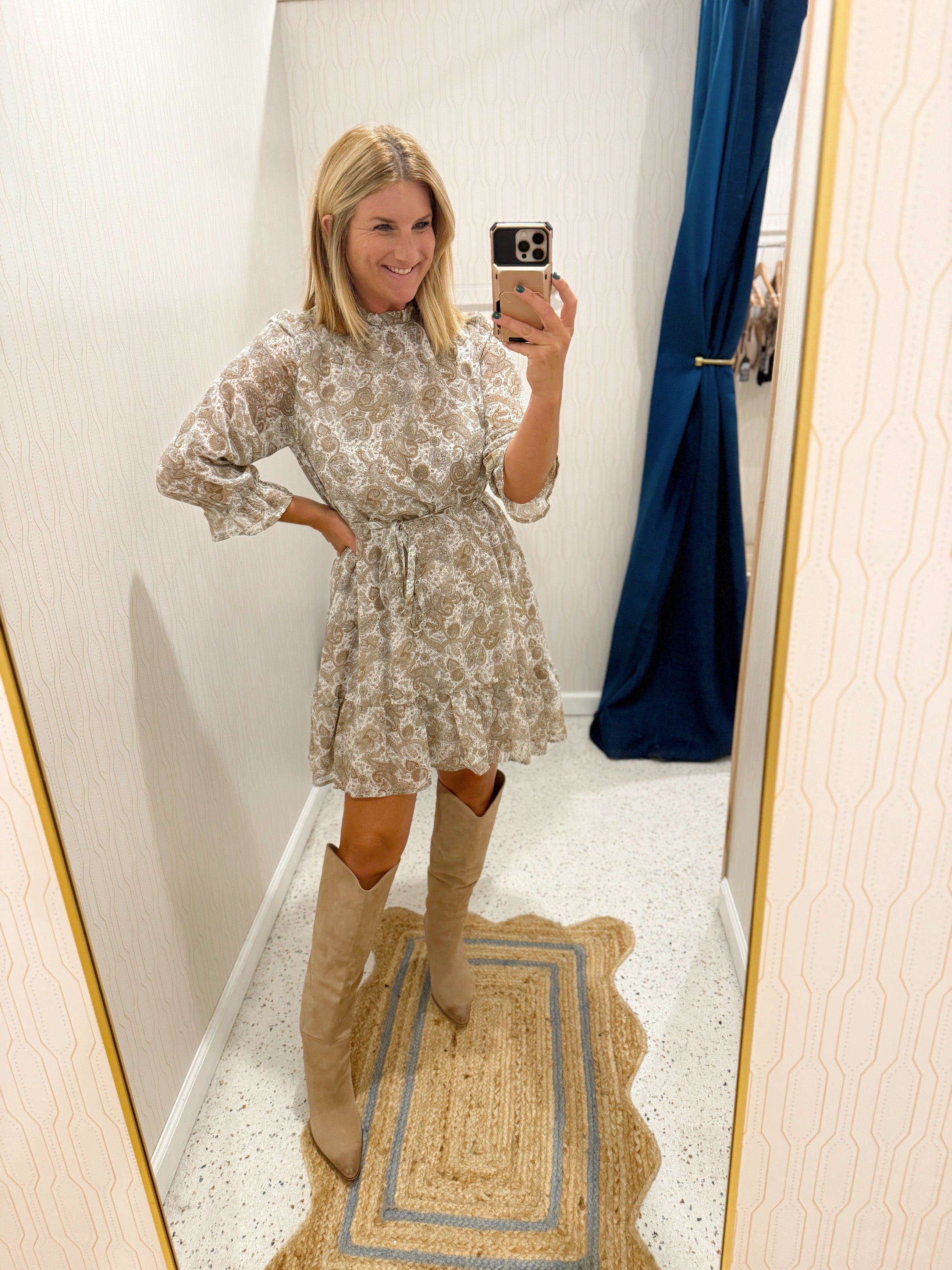 Paisley Long Sleeve Dress