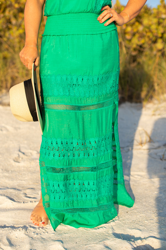 Venice Maxi Strapless Crochet Dress