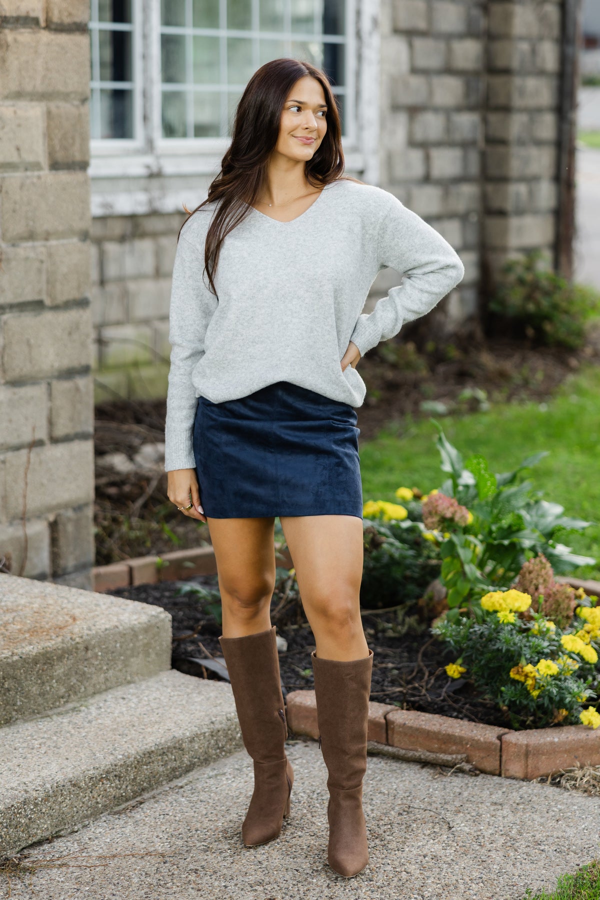 Midnight Blues Faux Suede Skirt