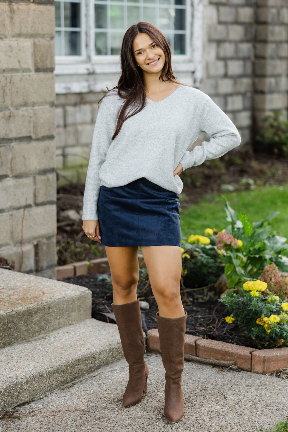 Midnight Blues Faux Suede Skirt